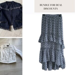 H&M Blue and White Maxi Skirt